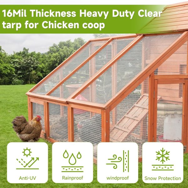 NoderLoya Greenhouse Plastic Cover Clear Heavy Duty-5