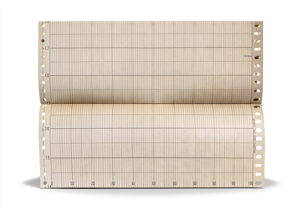 Yokogawa B9573AN chart paper showing grid markings and Z-fold design