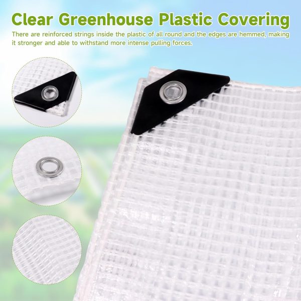 NoderLoya Greenhouse Plastic Cover Clear Heavy Duty-4
