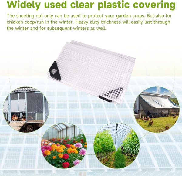 NoderLoya Greenhouse Plastic Cover Clear Heavy Duty-7