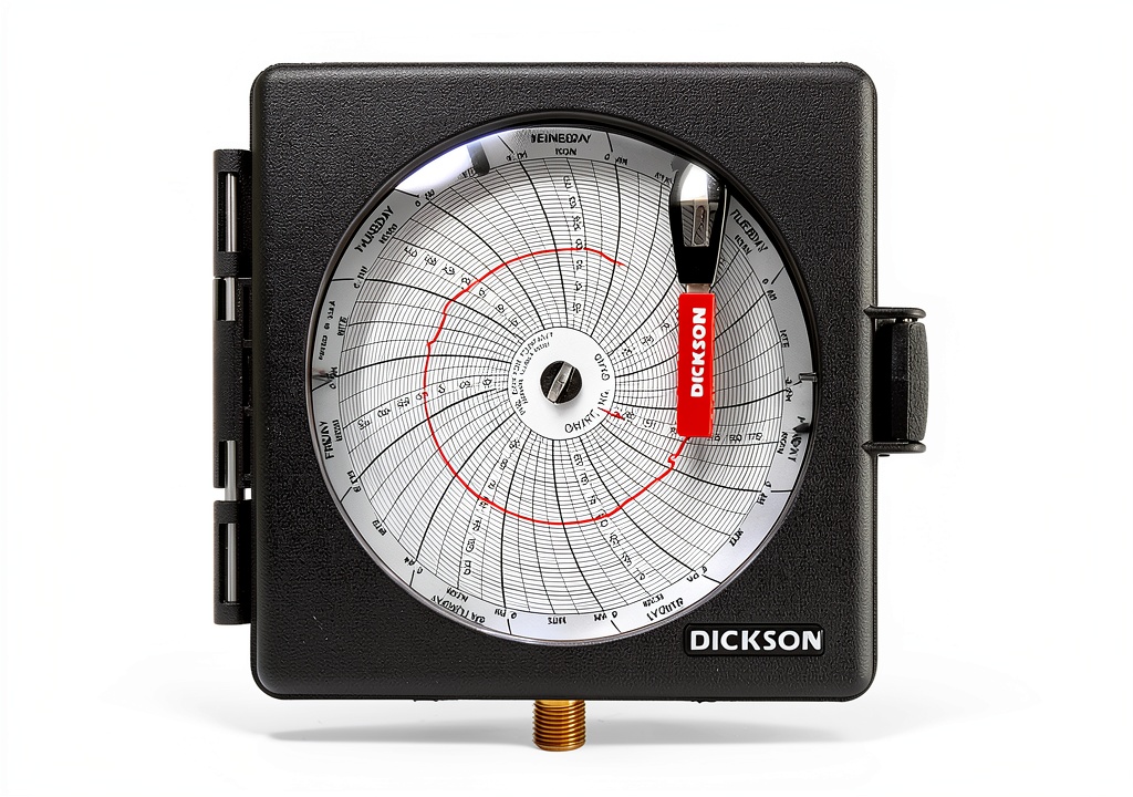 Cole-Parmer Circular Chart Recorder displaying pressure data on a circular chart