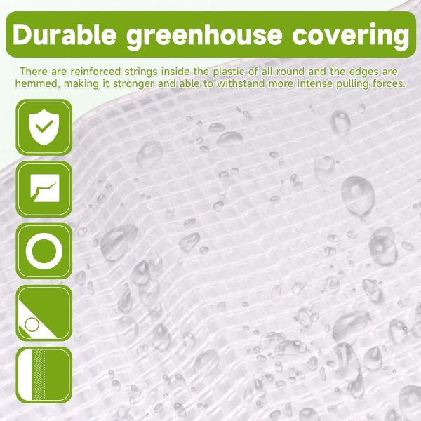 NoderLoya Greenhouse Plastic Cover Clear Heavy Duty-3