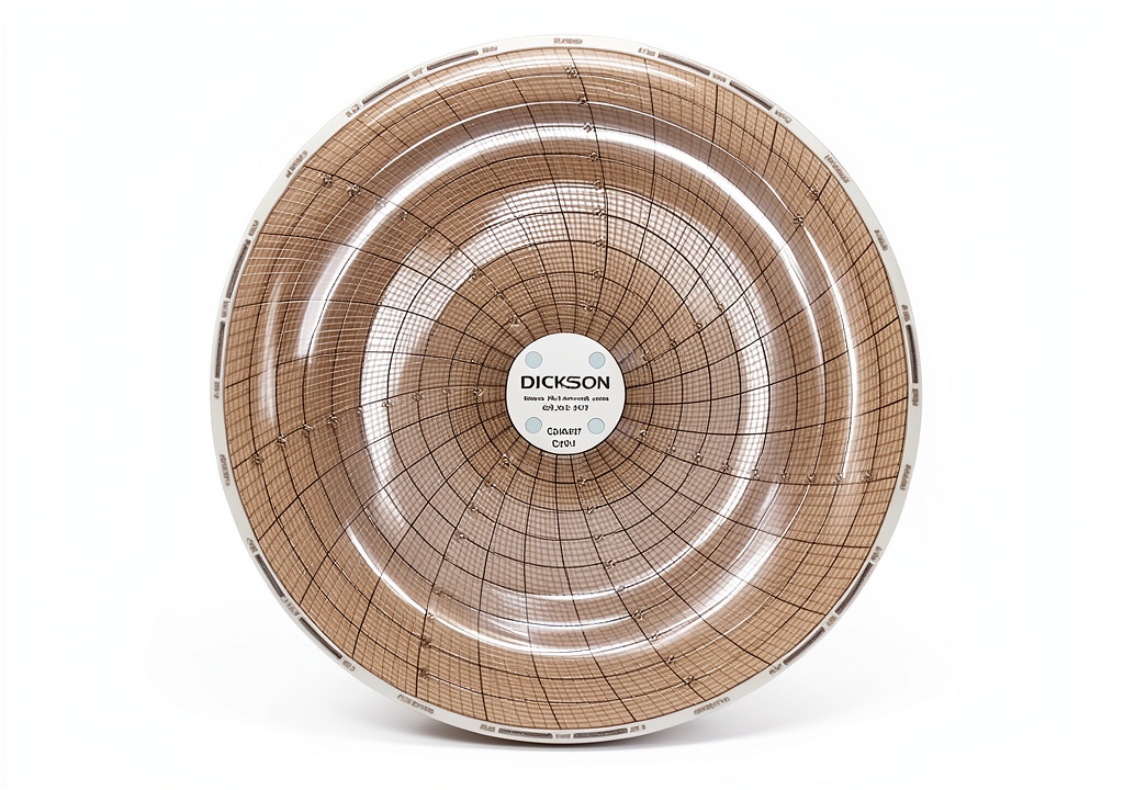 Cole-Parmer circular chart paper in use on an industrial recorder