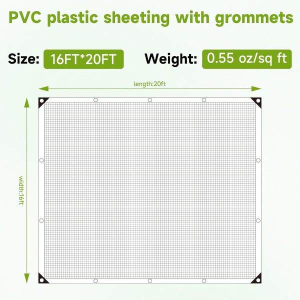 NoderLoya Greenhouse Plastic Cover Clear Heavy Duty-1