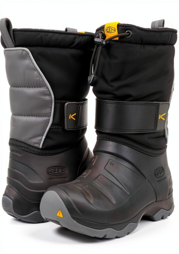 KEEN Kids Hiking Boots Waterproof Black Steel Grey Size 10 Little Kid-6