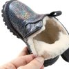 Girl Stylish Glattering Snow Boots Fleece Lined Hiking Boot Lug Sole-5